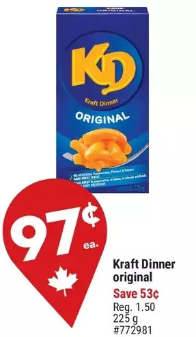 Giant Tiger Kraft dinner original offer