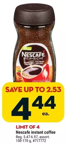 Giant Tiger Nescafé instant coffee offer