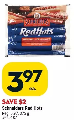 Giant Tiger Schneiders red hots offer
