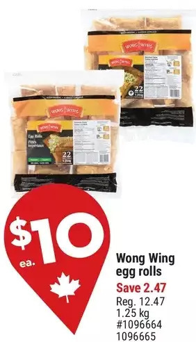 Giant Tiger Wong wing egg rolls offer