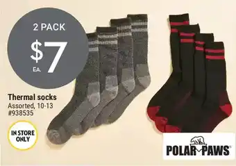 Giant Tiger Polar paws thermal socks offer