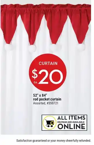 Giant Tiger 52" x 84" rod pocket curtain offer