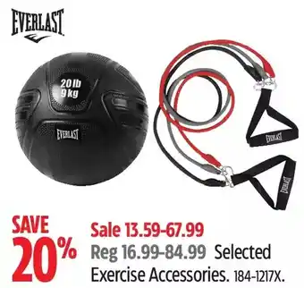 Canadian Tire Everlast exercise accessories offer