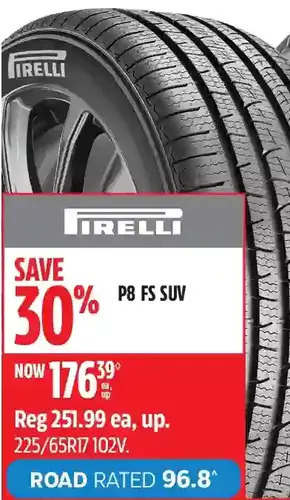 Canadian Tire Pirelli p8 fs suv tires offer
