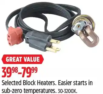 Canadian Tire Block heaters offer