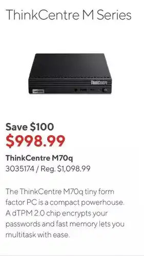 Staples Thinkcentre m70q offer