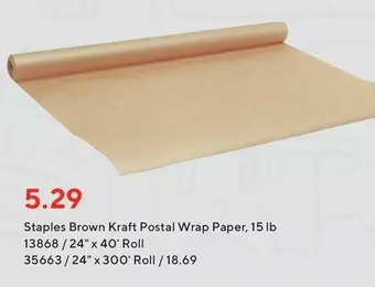 Staples Staples brown kraft postal wrap paper offer