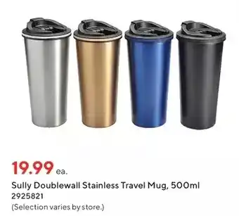 Staples Sully doublewall stainless travel mug offer