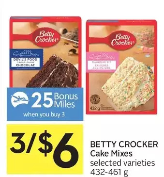 Foodland Betty crocker cake mixes offer