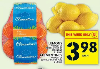 Food Basics Lemons | clementines offer