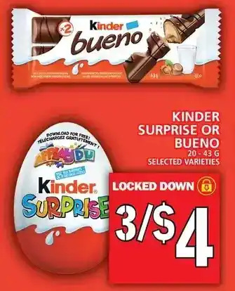 Food Basics Kinder suprise or bueno offer