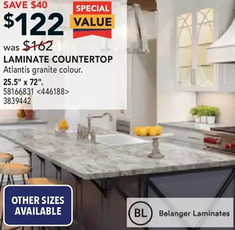 Lowe's Belanger laminate countertop offer