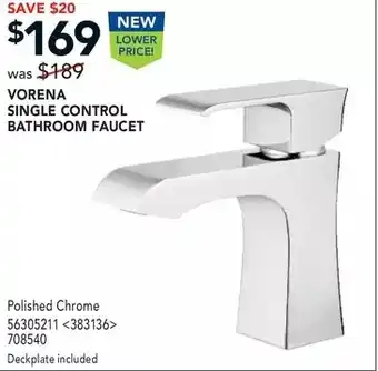 Lowe's Vorena single control bathroom faucet offer