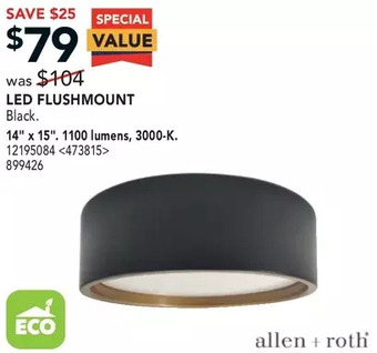 Lowe's Allen + roth led flushmount offer