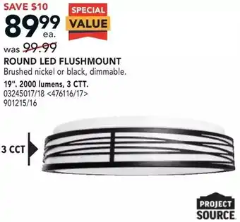 Lowe's Project source round led flushmount offer