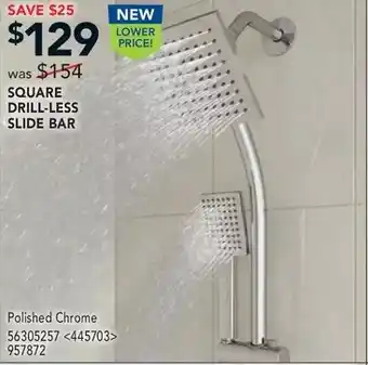 Lowe's Square drill-less slide bar offer