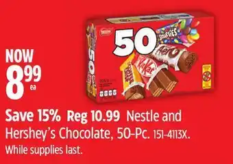 Canadian Tire Nestle and hershey's chocolate, 50-pc offer