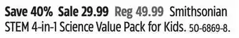 Canadian Tire Smithsonian stem 4-in-1 science value pack for kids offer
