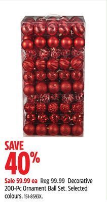 Canadian Tire Decorative 200-pc ornament ball set offer