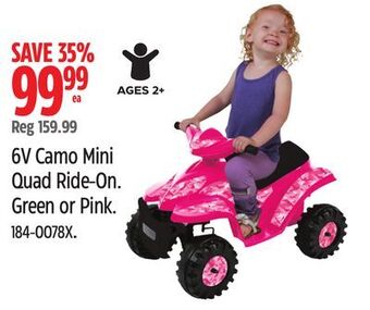 Canadian Tire 6v camo mini quad ride-on offer