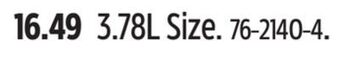 Canadian Tire Woods kerosene fuel 3.78l size offer