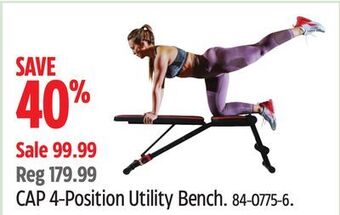 Canadian Tire Cap barbell cap 4-position utility bench offer