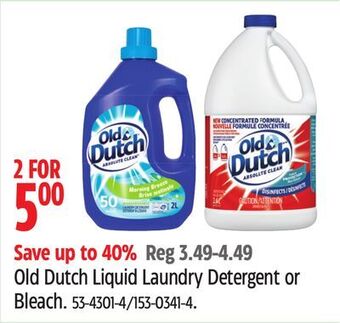 Canadian Tire Olddutch liquid laundry detergent or bleach offer