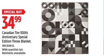 Canadian Tire Canvas canadian tire 100th anniversary special edition throw blanket offer