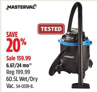 Canadian Tire Mastervac 60.5l wet/dry vac offer