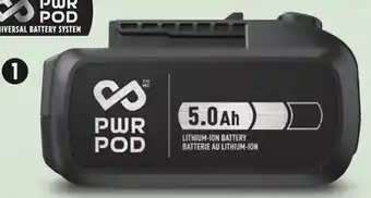 Canadian Tire Pwr pod 20v max 5.0ah battery offer