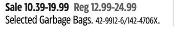 Canadian Tire Selected garbage bags offer