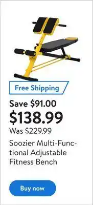 Walmart Soozier multi-functional adjustable fitness bench offer