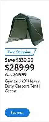 Walmart Gymax 6'x8' heavy duty carport tent | green offer