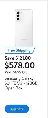 Walmart Samsung galaxy s21 fe 5g - 128gb | open box offer
