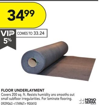 Lowe's Mono serra floor underlayment offer