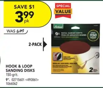 RONA Richard 2-pack hook & loop sanding disks 9" offer