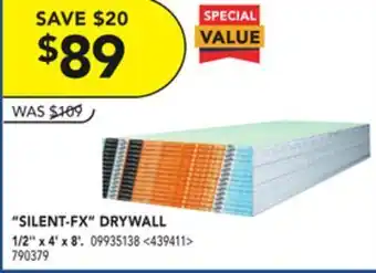 RONA Certainteed "silent-fx" drywall 1/2" x 4' x 8' offer
