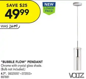 RONA Voltz "bubble flow" pendant 4.7" offer