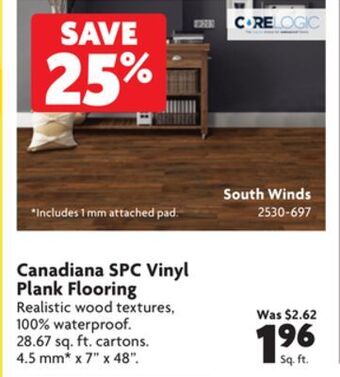 Home Hardware Canadiana spc vinyl plank flooring offer