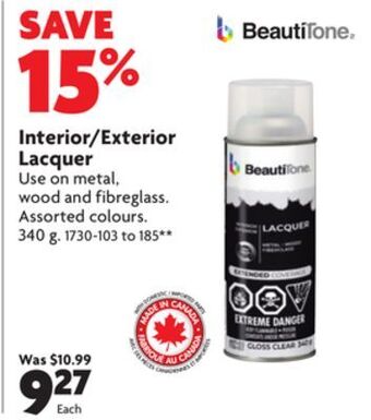 Home Hardware Interior/exterior lacquer offer