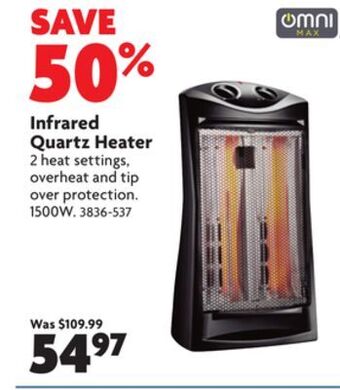 Home Hardware Infrared quartz heater offer