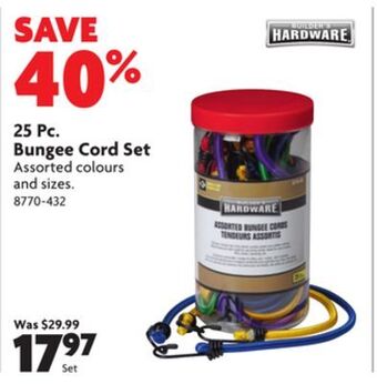 Home Hardware 25 pc. bungee cord set offer