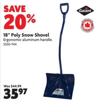 Home Hardware 18" poly snow shovel offer