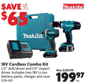 Home Hardware 18v cordless combo kit offer
