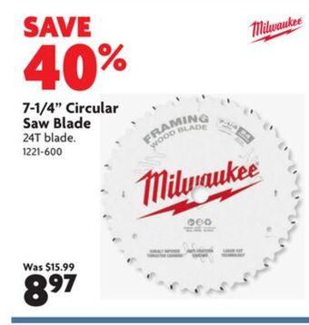 Home Hardware 7-1/4" circular saw blade offer