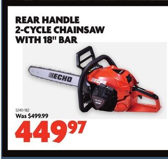 Home Hardware Rear handle 2-cycle chainsaw with 18" bar offer