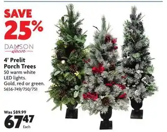 Home Hardware 4' prelit porch trees offer