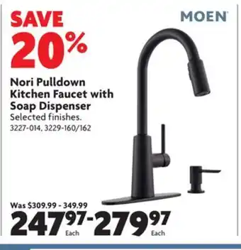 Home Hardware Nori pulldown kitchen faucet with soap dispenser offer
