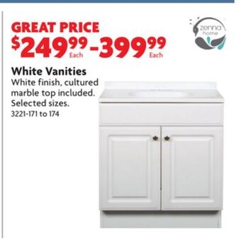 Home Hardware White vanities offer