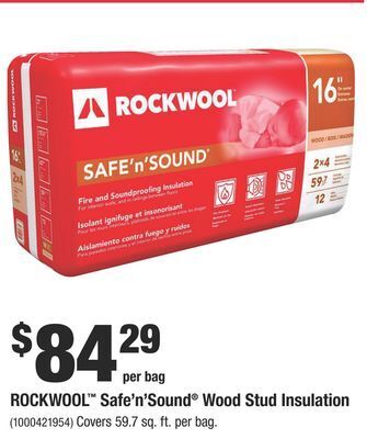 Home Depot Rockwool™ safe'n'sound® wood stud insulation offer